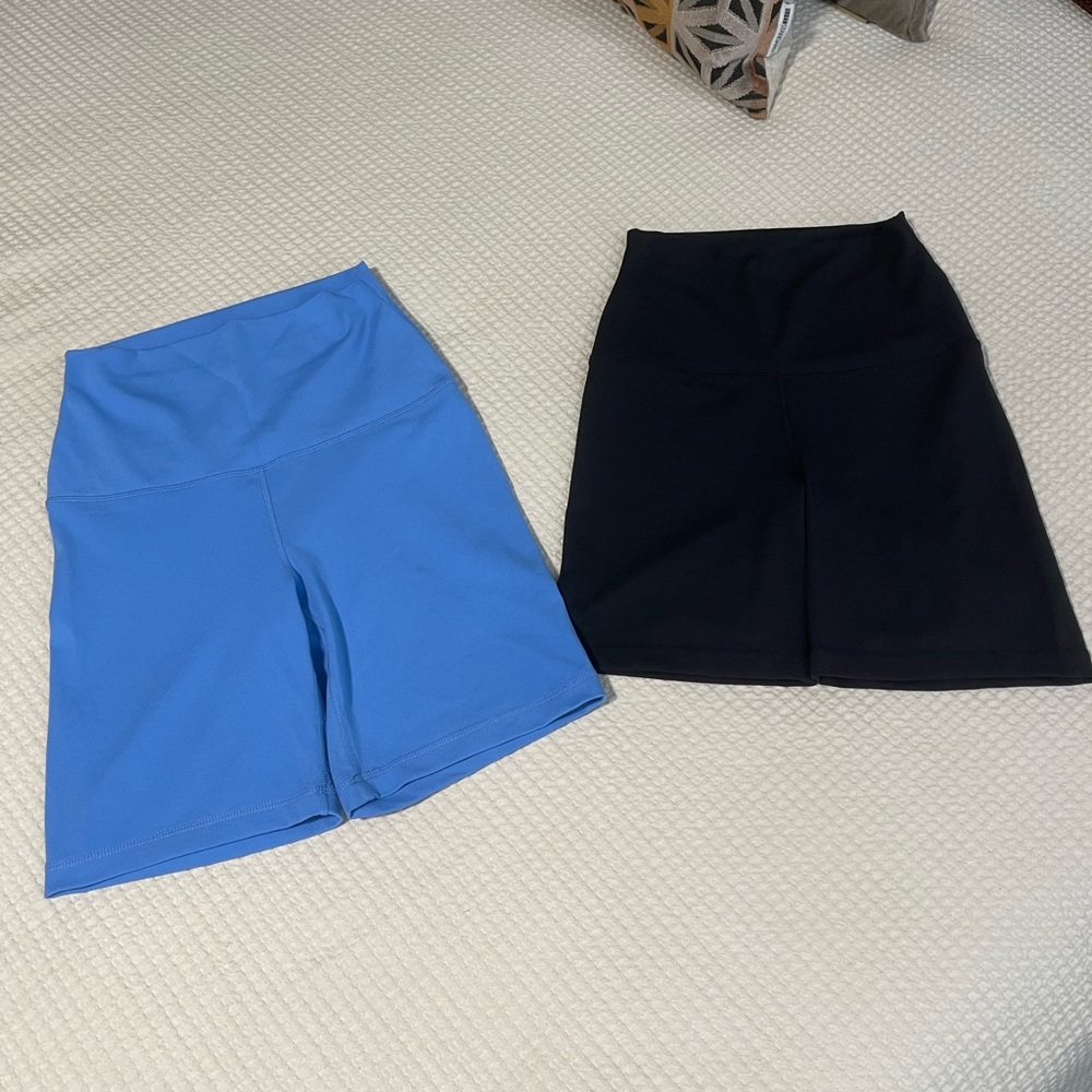 Yogalicious Blue and Black Bike Shorts